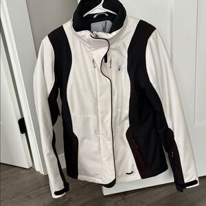 Spyder Women's Black and Cream Ski Jacket